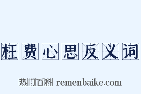 枉费心思反义词是什么意思的图片